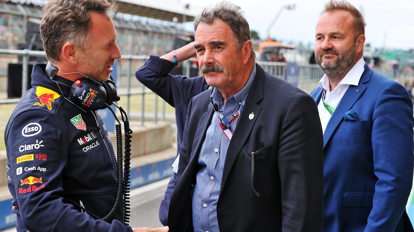Christian Horner and Nigel Mansell