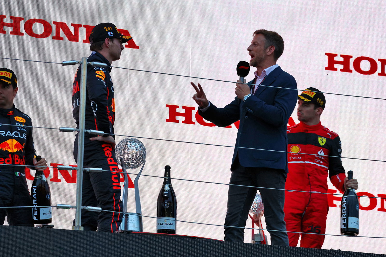 Max Verstappen and Jenson Button
