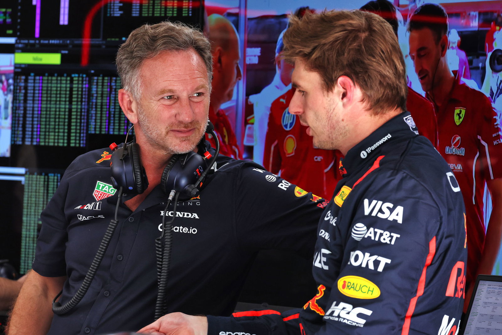 Christian Horner and Max Verstappen