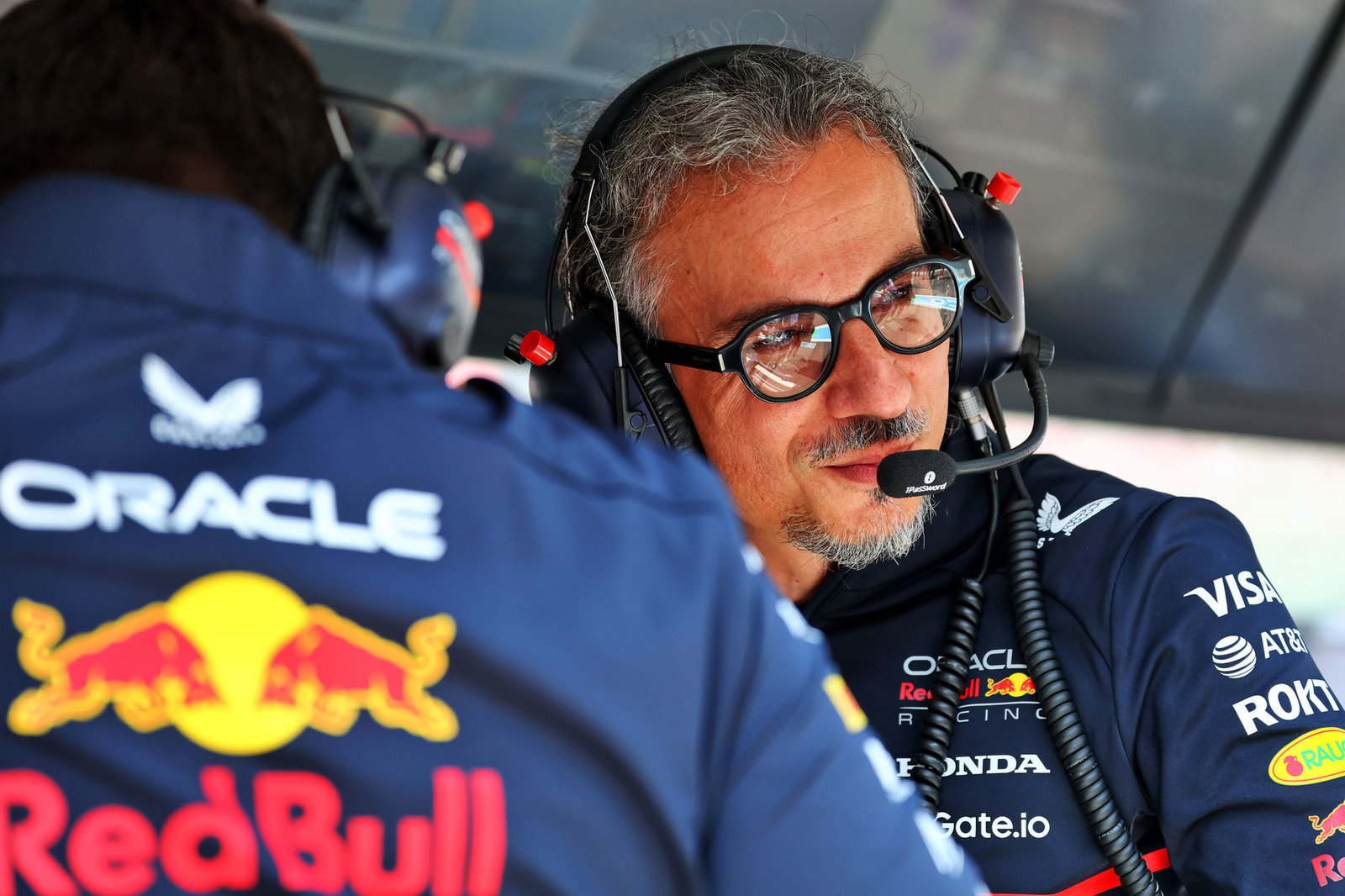 Laurent Mekies on Red Bull's pit wall