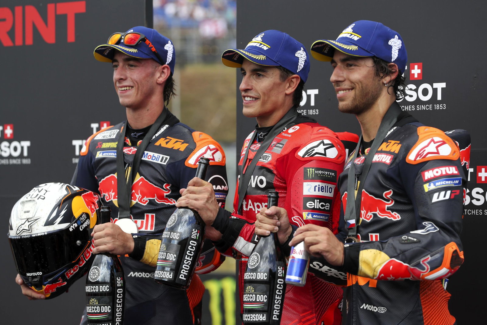 Marc Marquez, Pedro Acosta, Enea Bastianini, 2025 Brno Sprint
