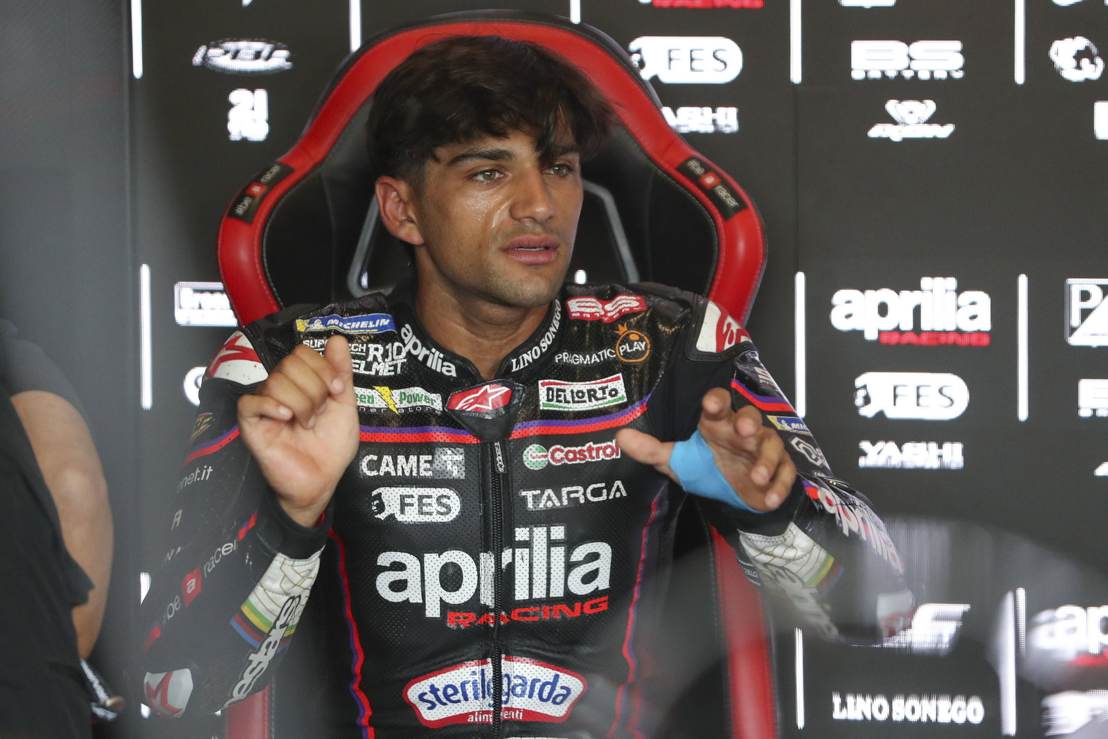 Jorge Martin, 2025 MotoGP Czech Grand Prix, pit box. Credit: Gold and Goose.