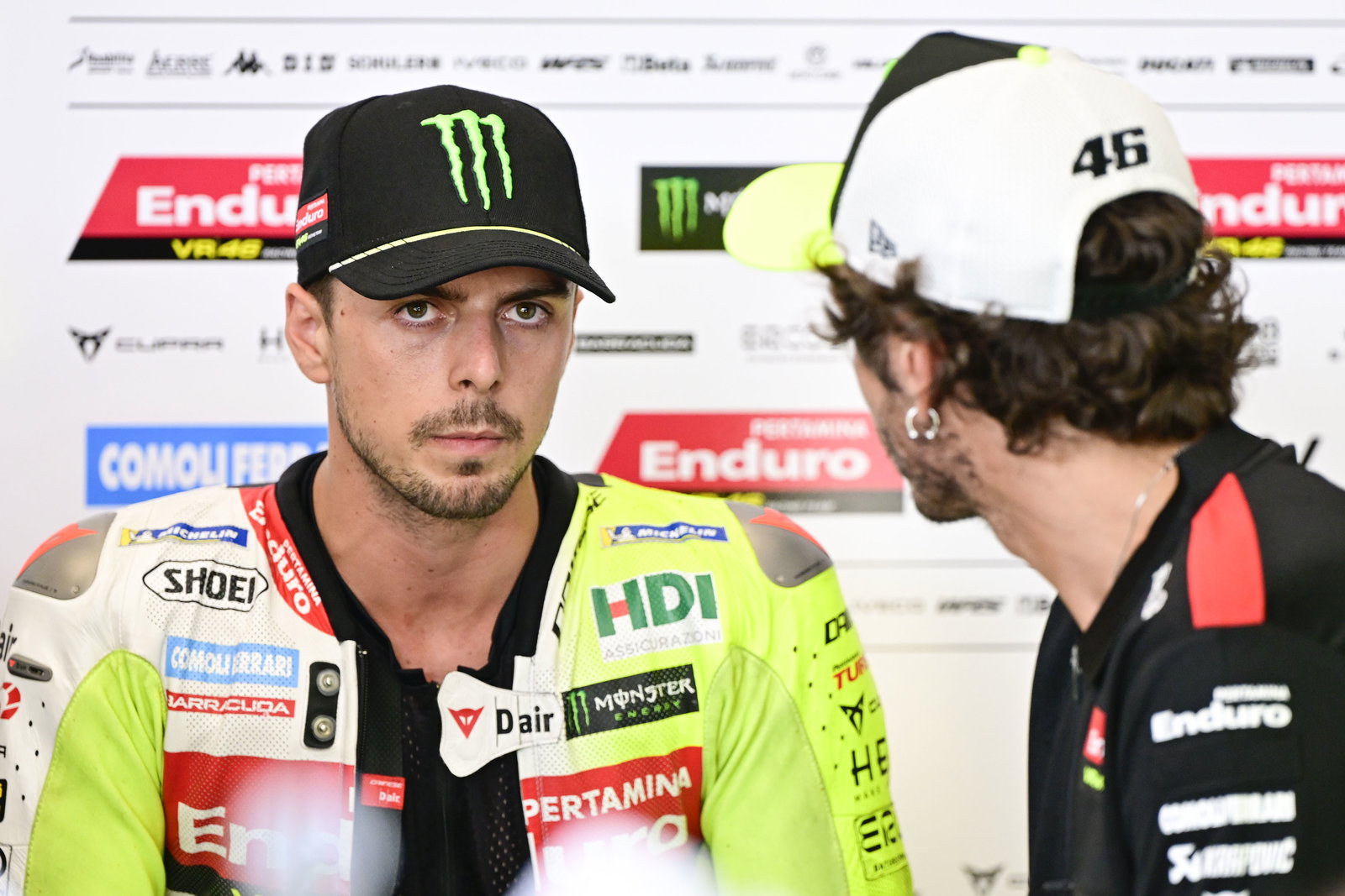 Fabio Di Giannantonio, Valentino Rossi, 2025 MotoGP Austrian Grand Prix, pit box. Credit: Gold and Goose.