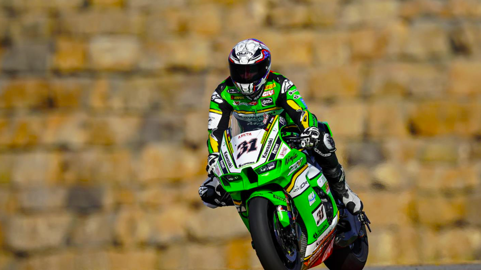 Garrett Gerloff, 2025 WorldSBK Aragon Test. Credit: Kawasaki WorldSBK Team.