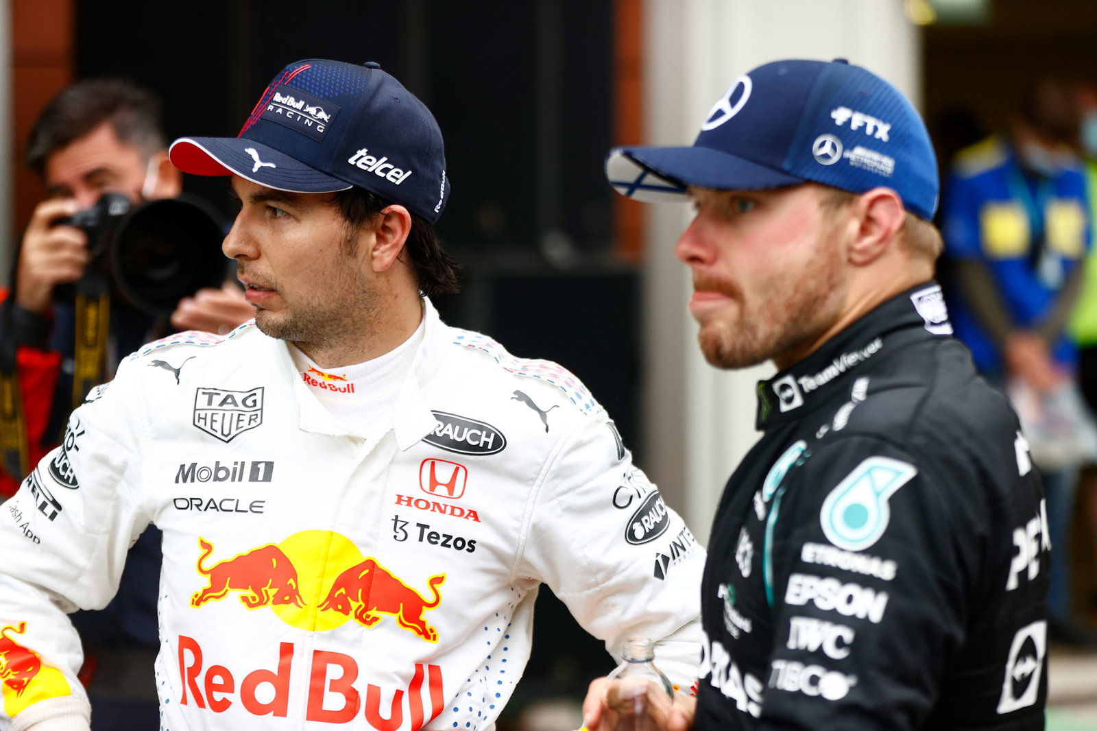 Sergio Perez and Valtteri Bottas
