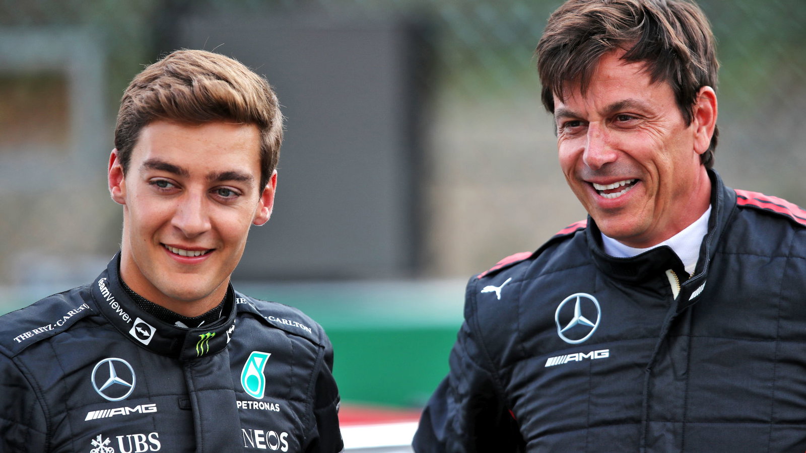 George Russell and Toto Wolff