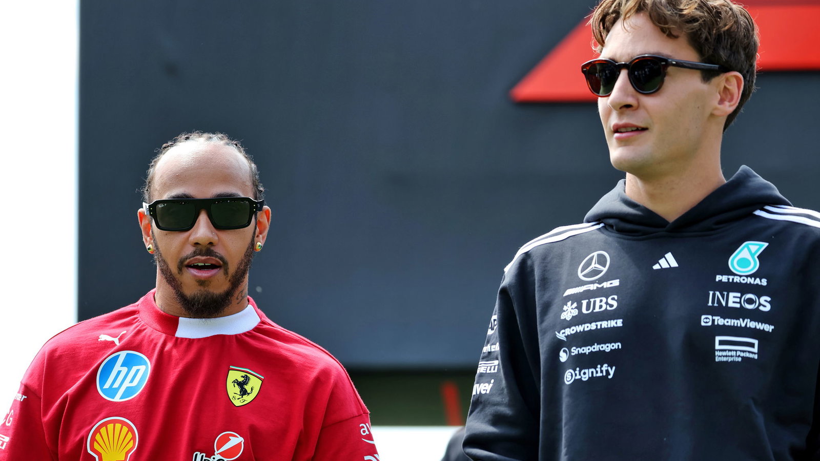 Lewis Hamilton and George Russell