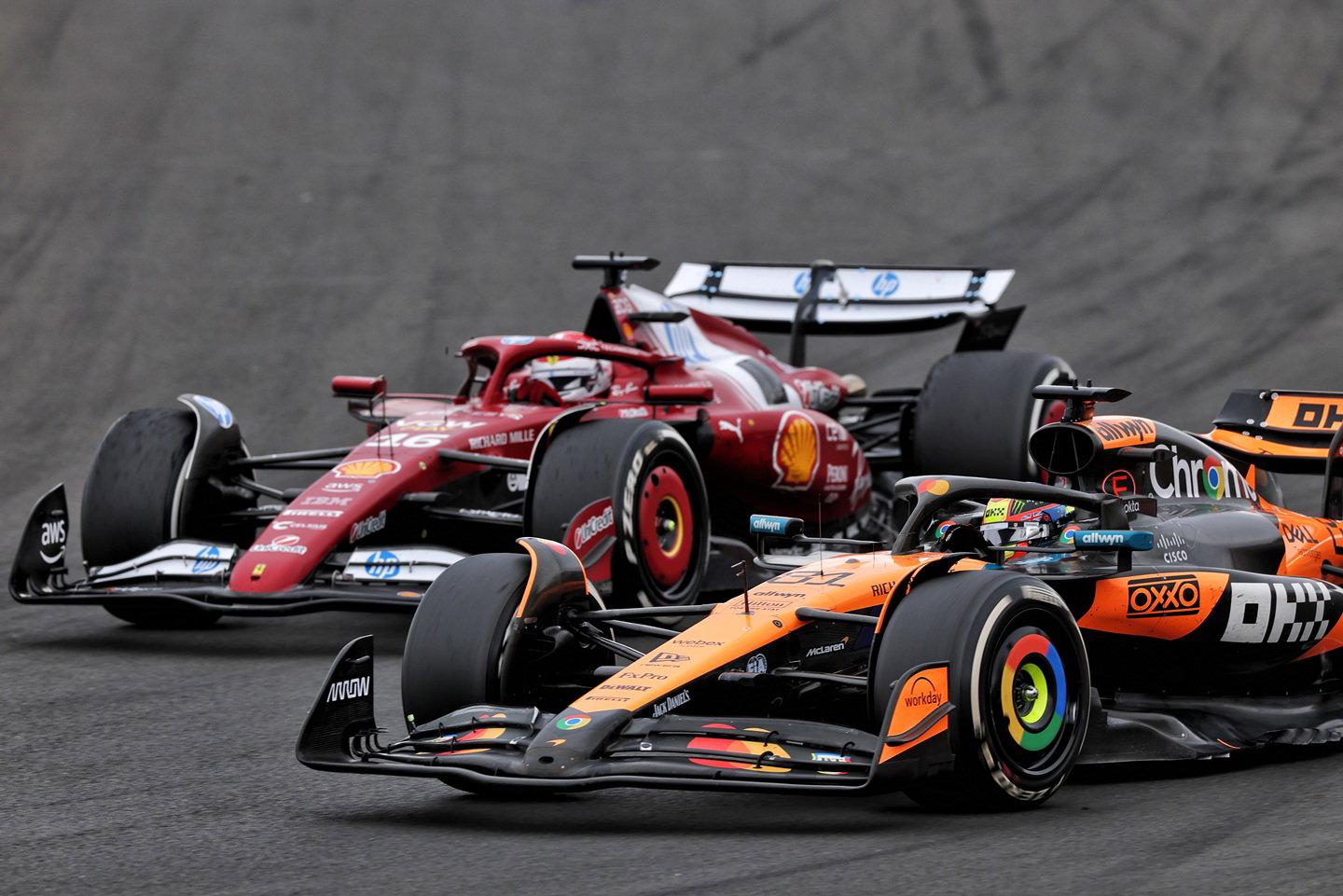Charles Leclerc and Oscar Piastri