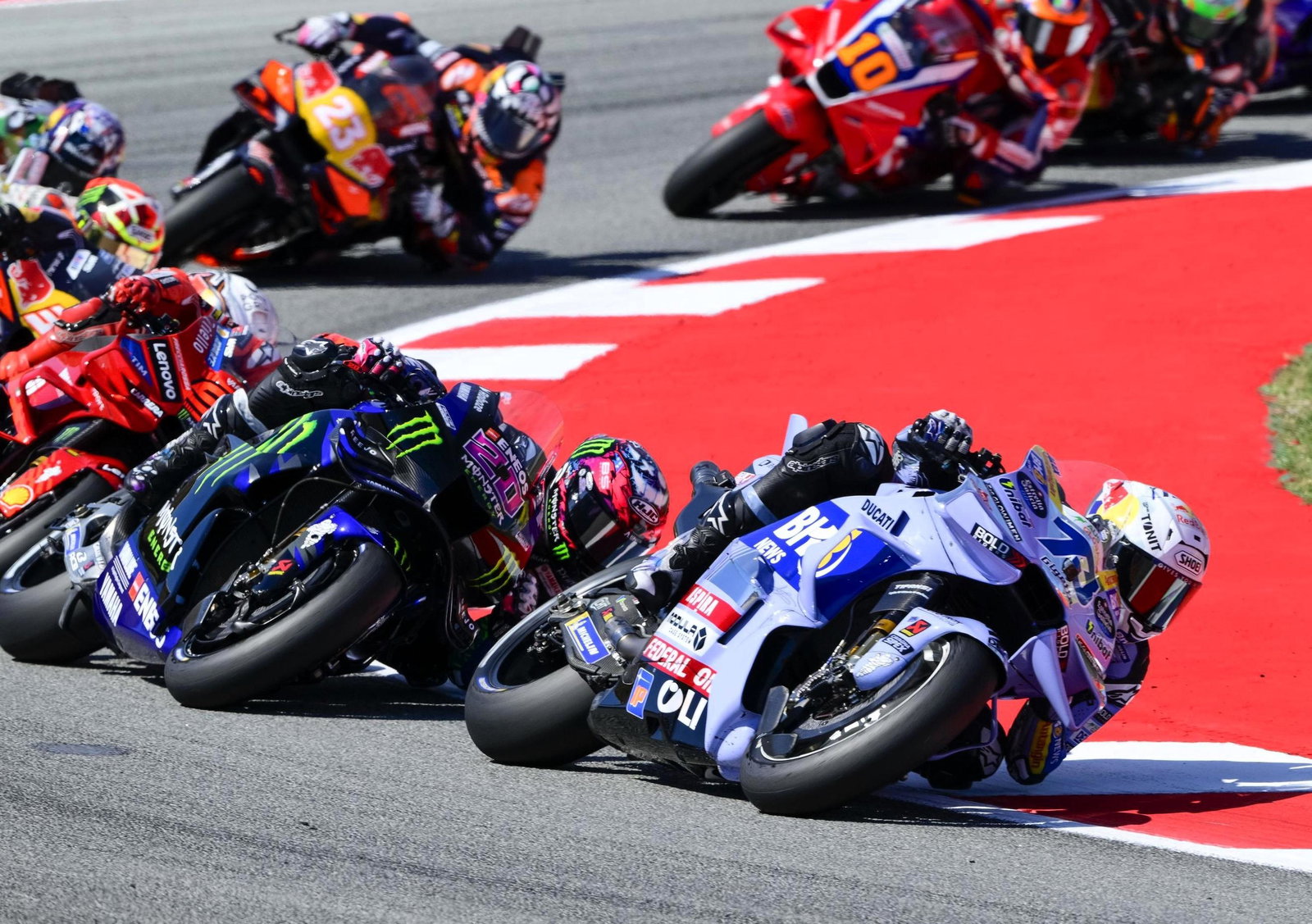 Alex Marquez leads, 2025 Cataolan MotoGP