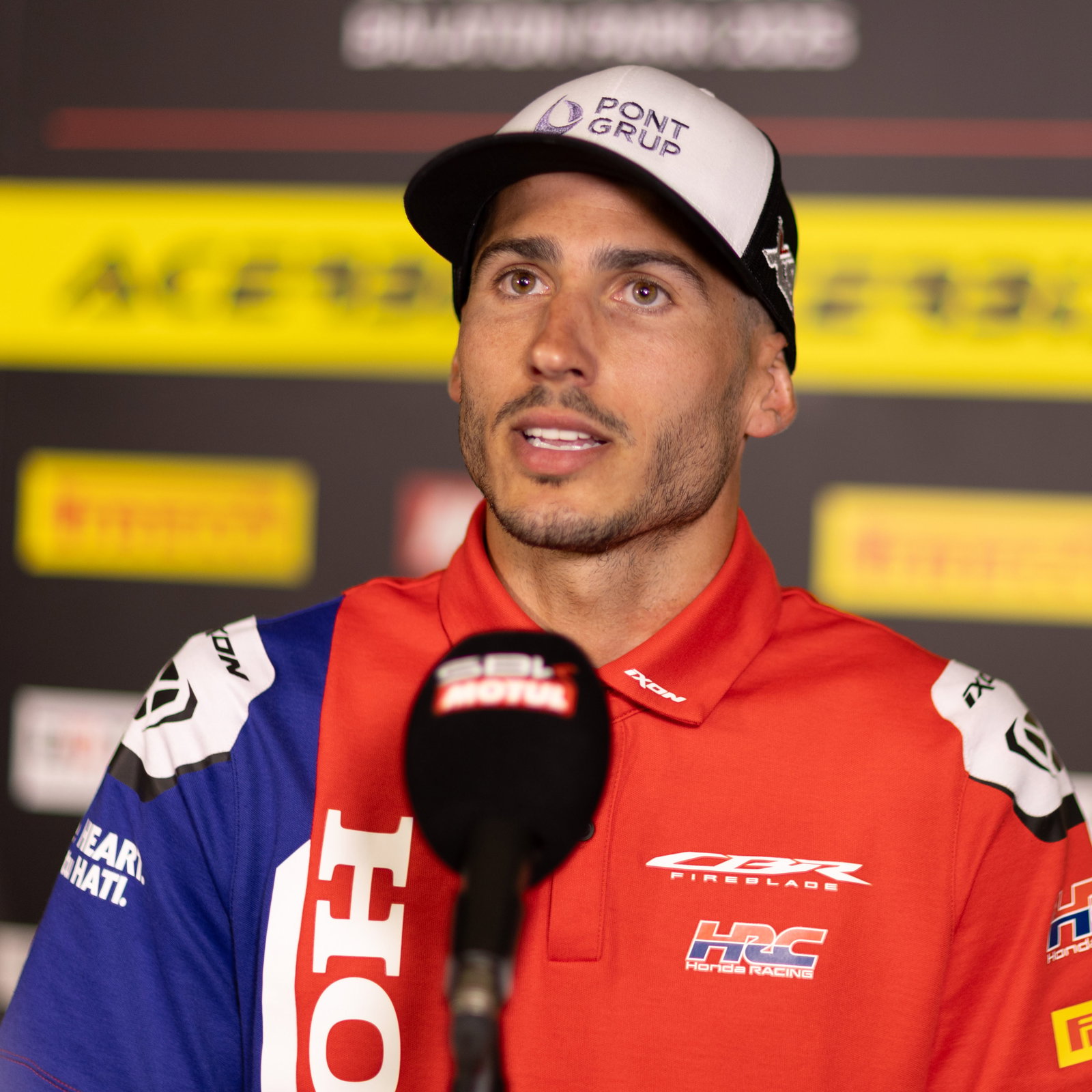 Xavi Vierge, 2025 Hungarian WorldSBK, media debrief. Credit: Gold and Goose.