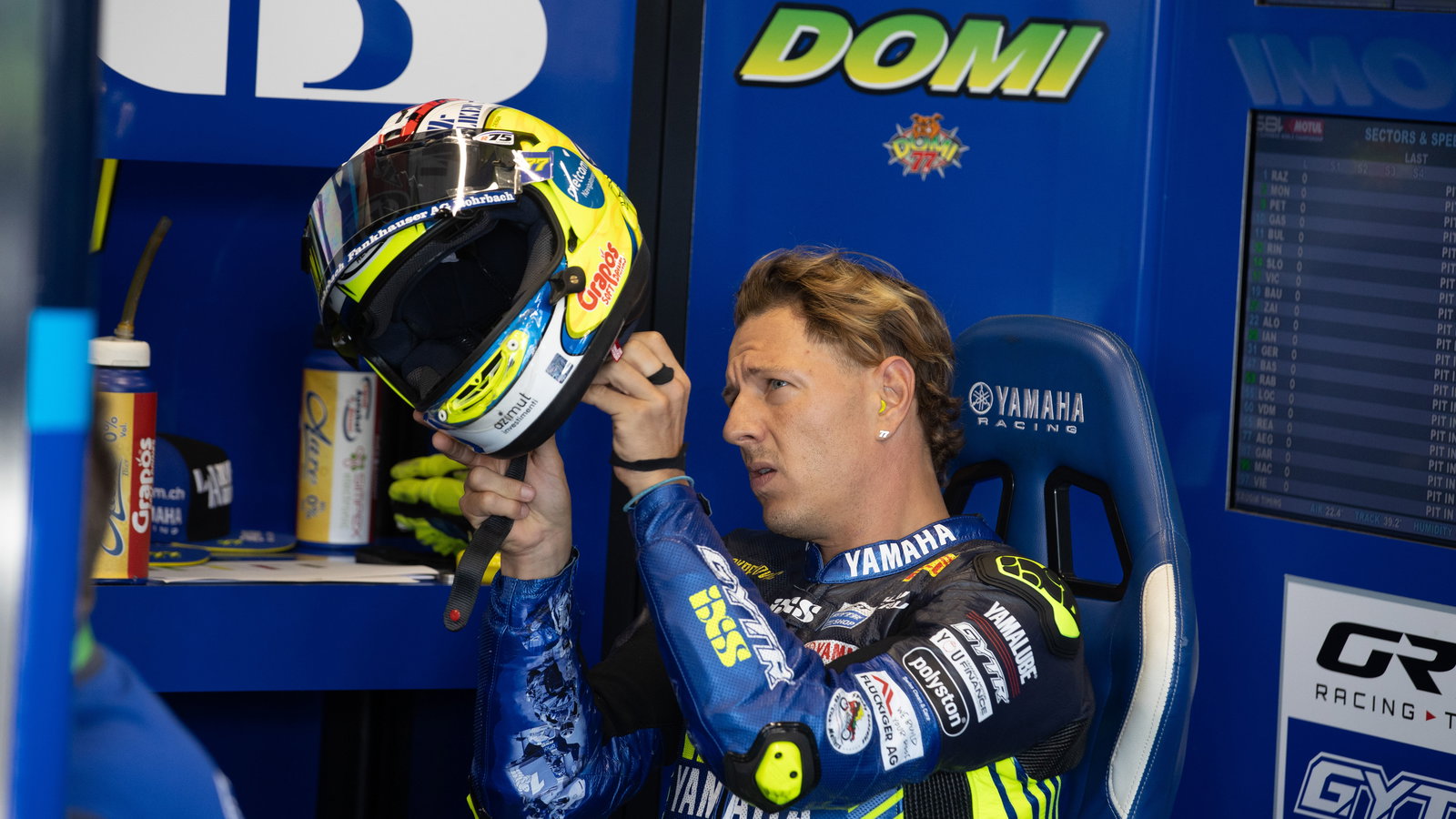 Dominique Aegerter, 2025 French WorldSBK, pit box. Credit: Gold and Goose.