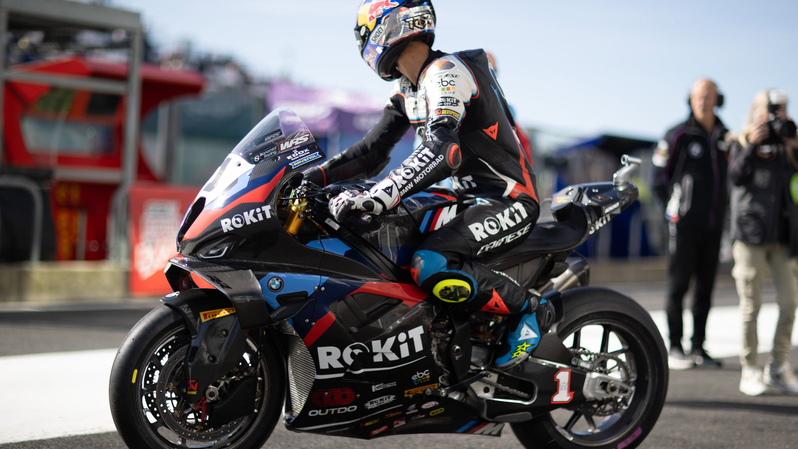Toprak Razgatlioglu, 2025 French WorldSBK, pit lane. Credit: Gold and Goose.