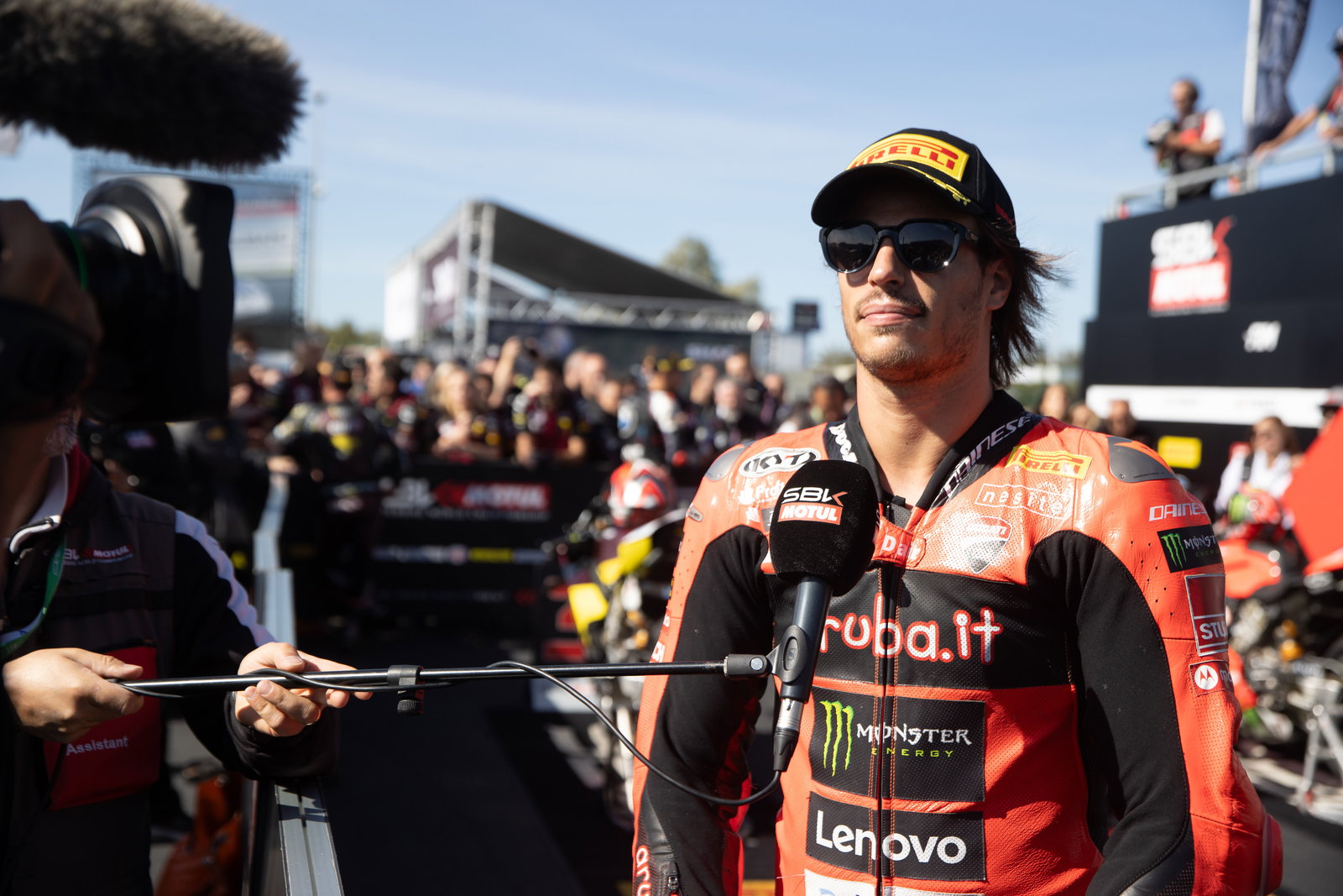 Nicolo Bulega, 2025 French WorldSBK, parc ferme. Credit: Gold and Goose.