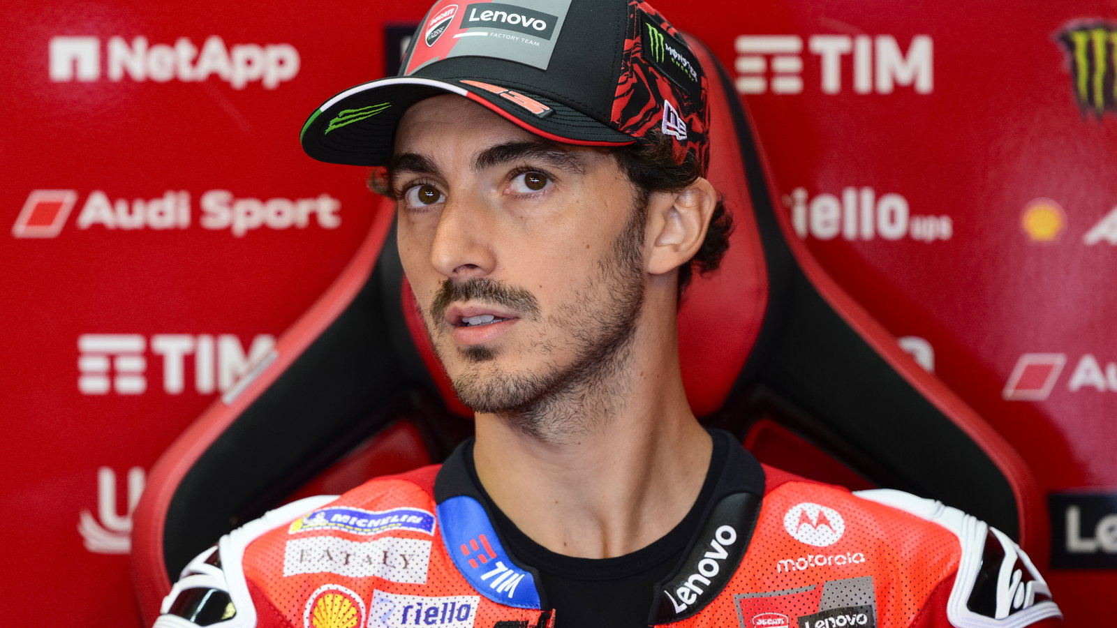 Francesco Bagnaia, 2025 MotoGP San Marino Grand Prix, pit box. Credit: Gold and Goose.
