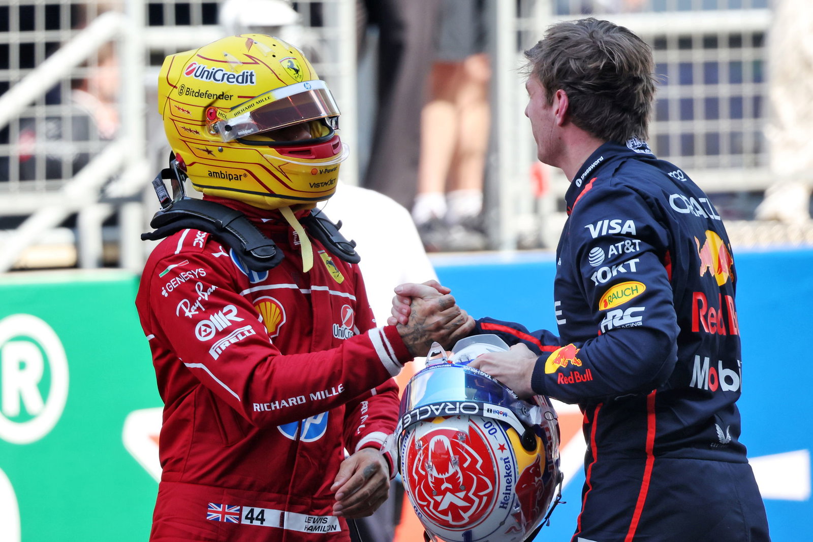 Lewis Hamilton and Max Verstappen