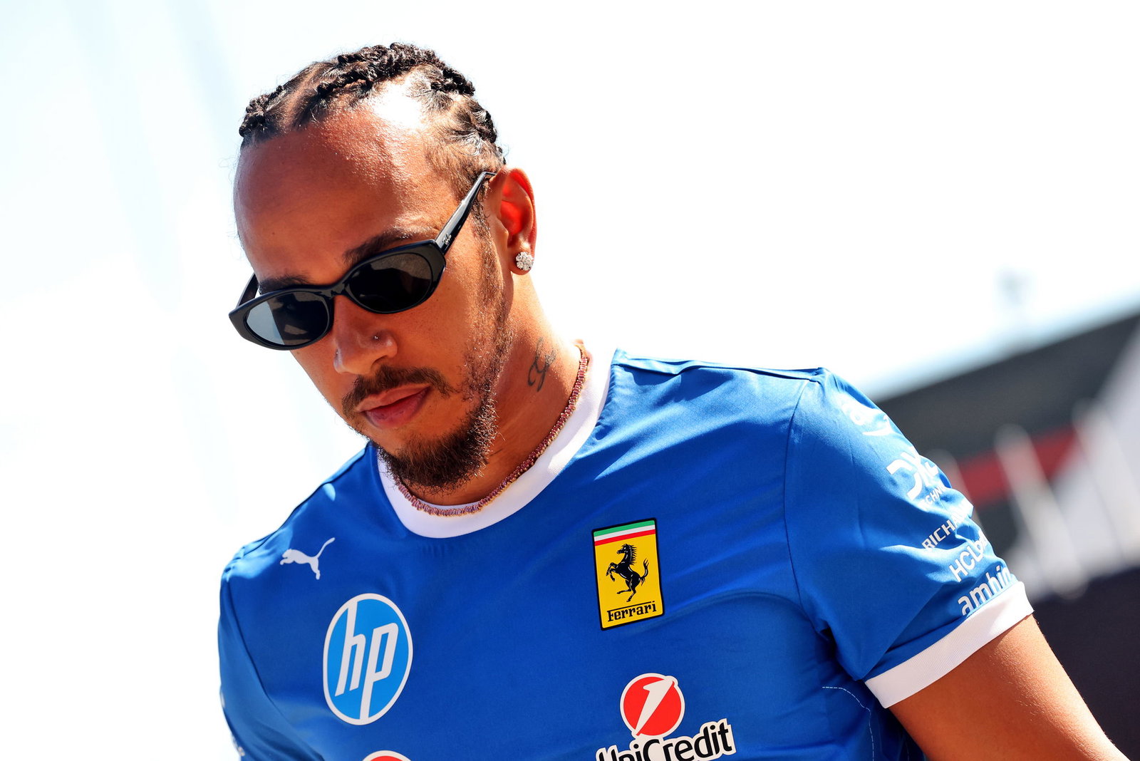 Lewis Hamilton arrives for media day at Monza