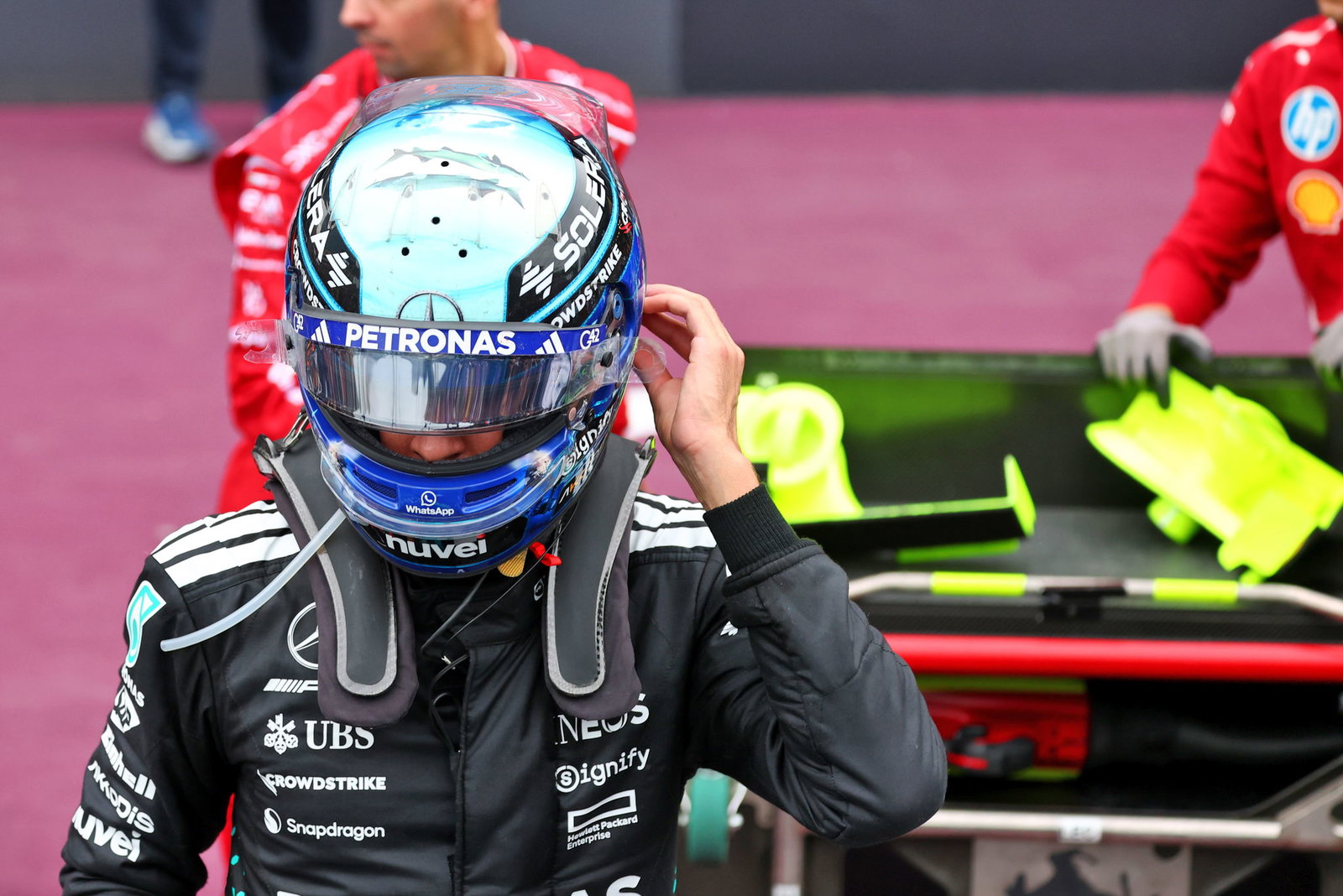 Russell battled illness all weekend in Baku