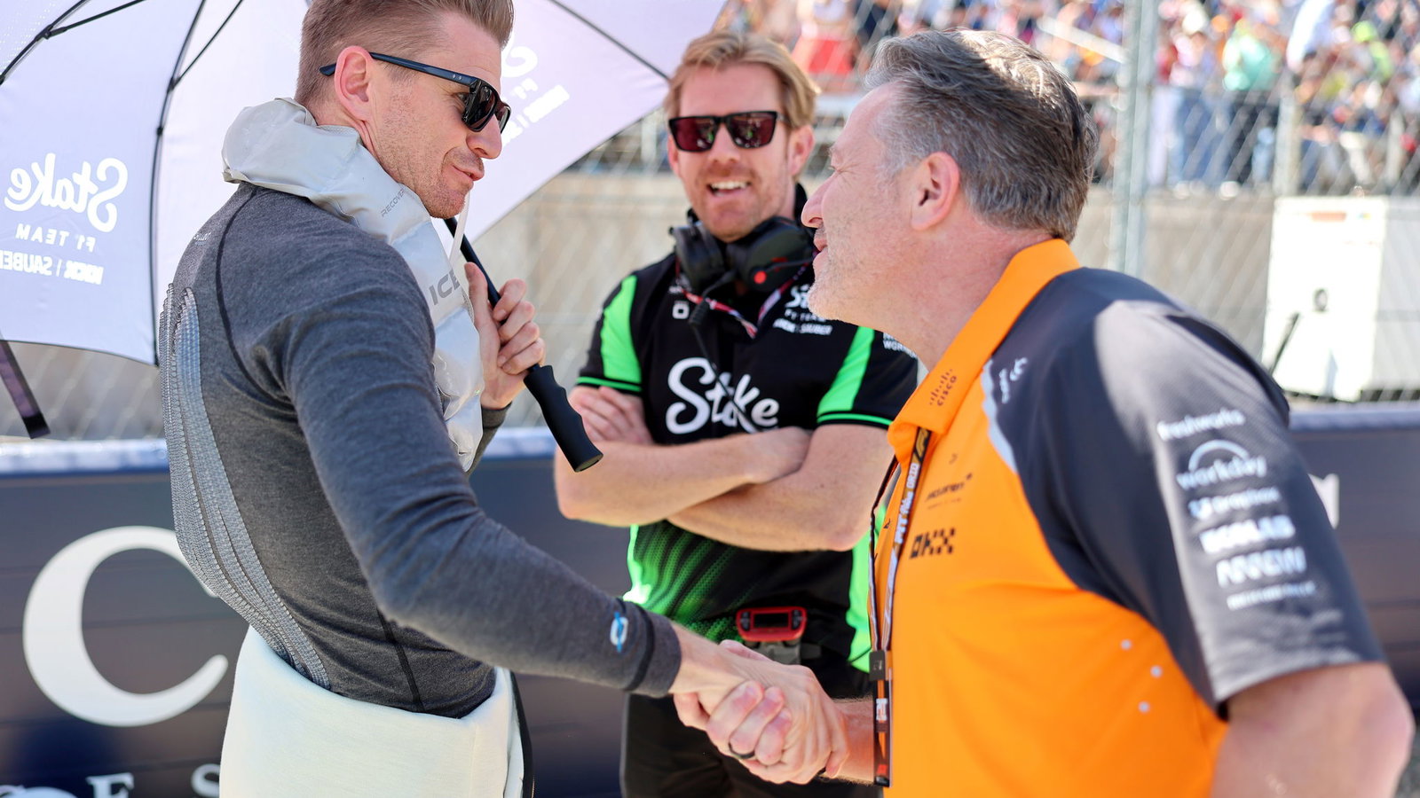 Hulkenberg and McLaren boss Brown 
