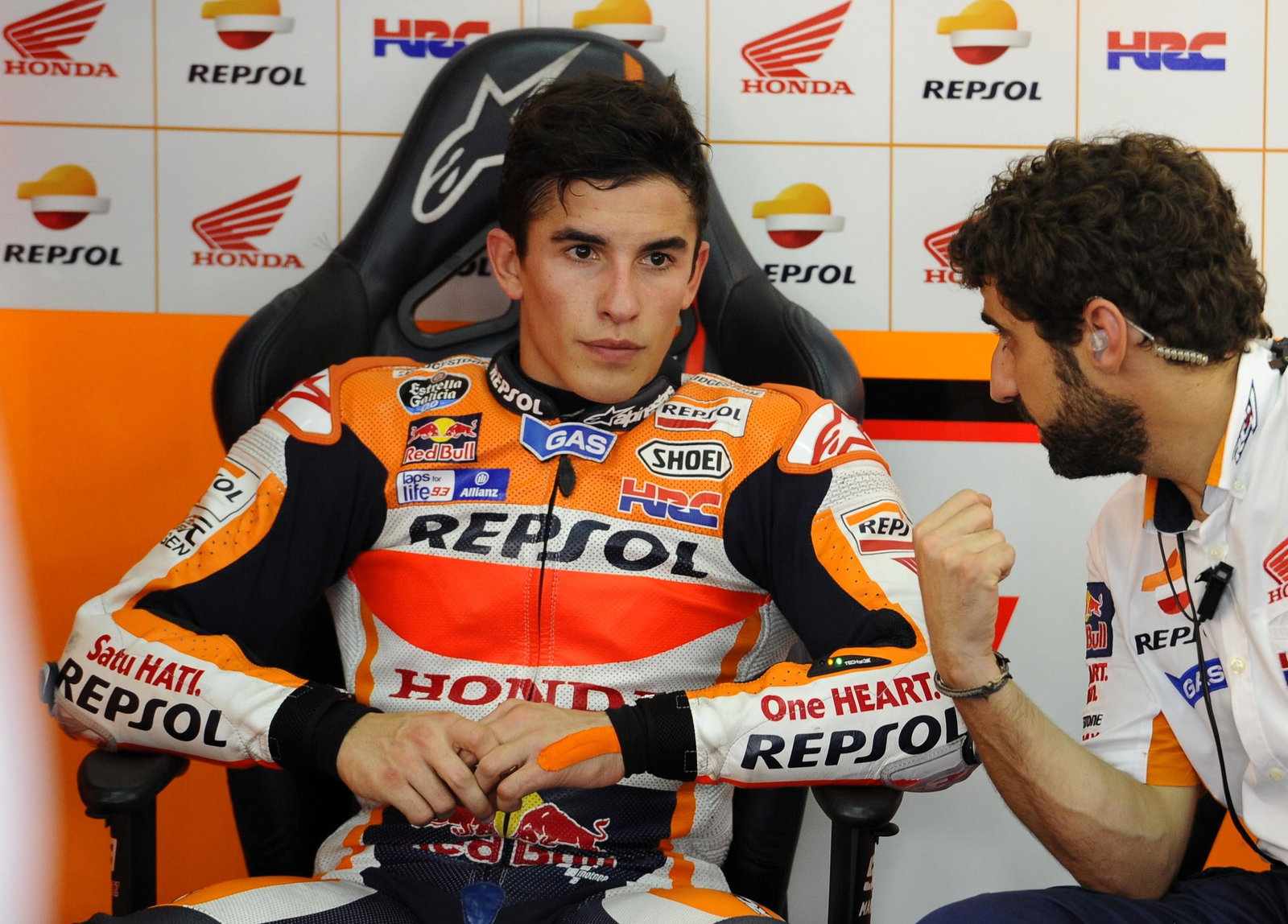 Marc Marquez, Santi Hernandez, 2015 Malaysian MotoGP