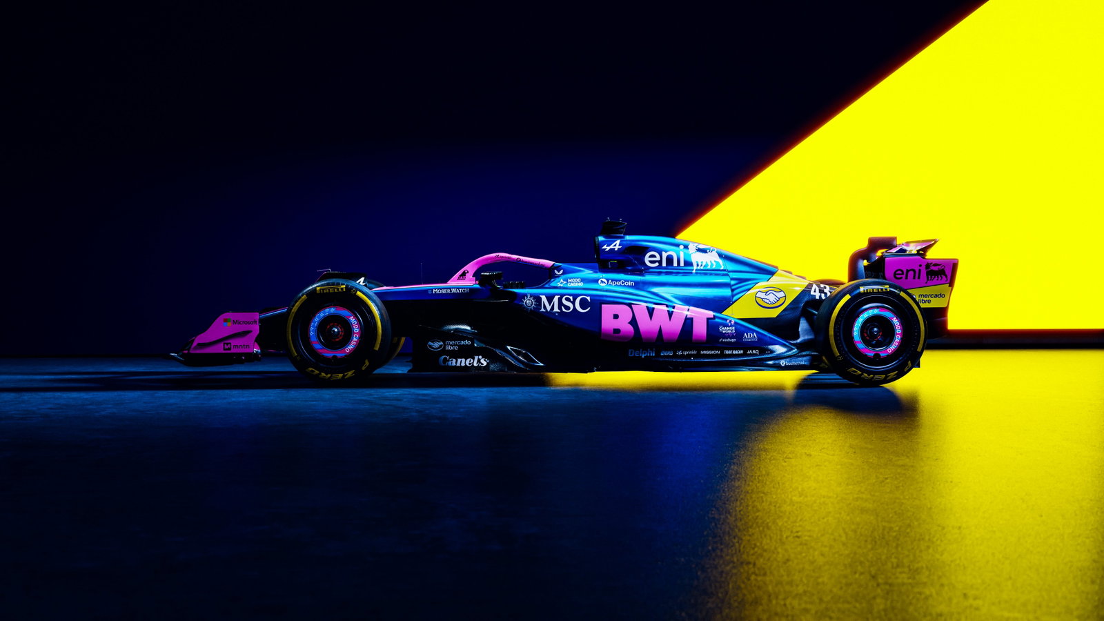 Yellow will feature on the Alpine for the next three races
