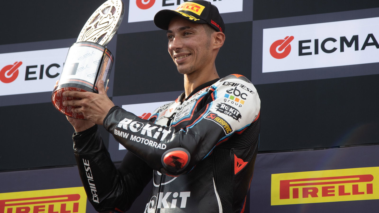 Toprak Razgatlioglu, 2025 Estoril WorldSBK, podium. Credit: Gold and Goose.