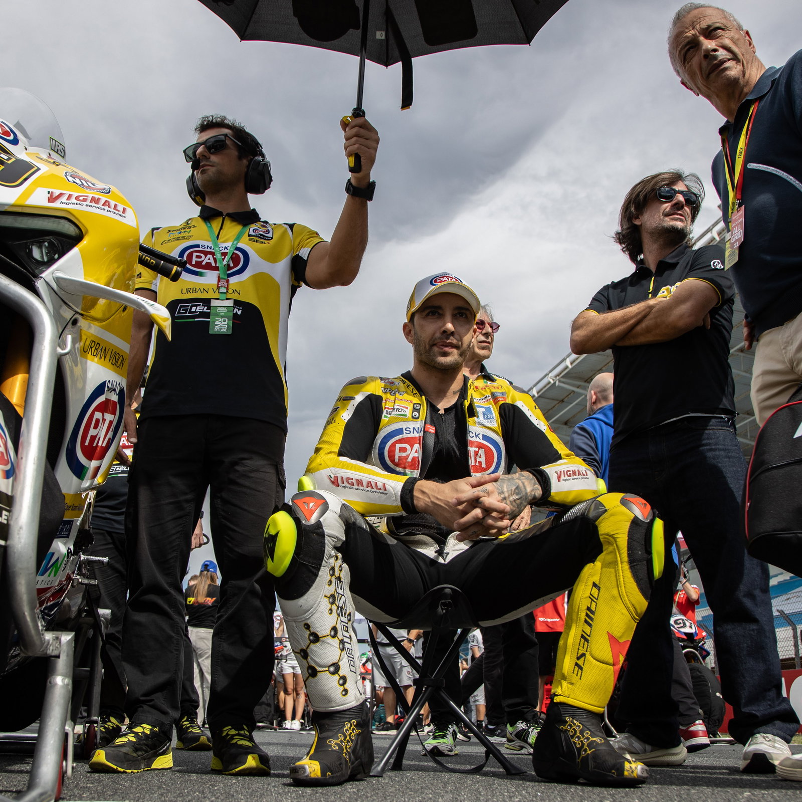 Andrea Iannone, 2025 Estoril WorldSBK, grid. Credit: Gold and Goose.