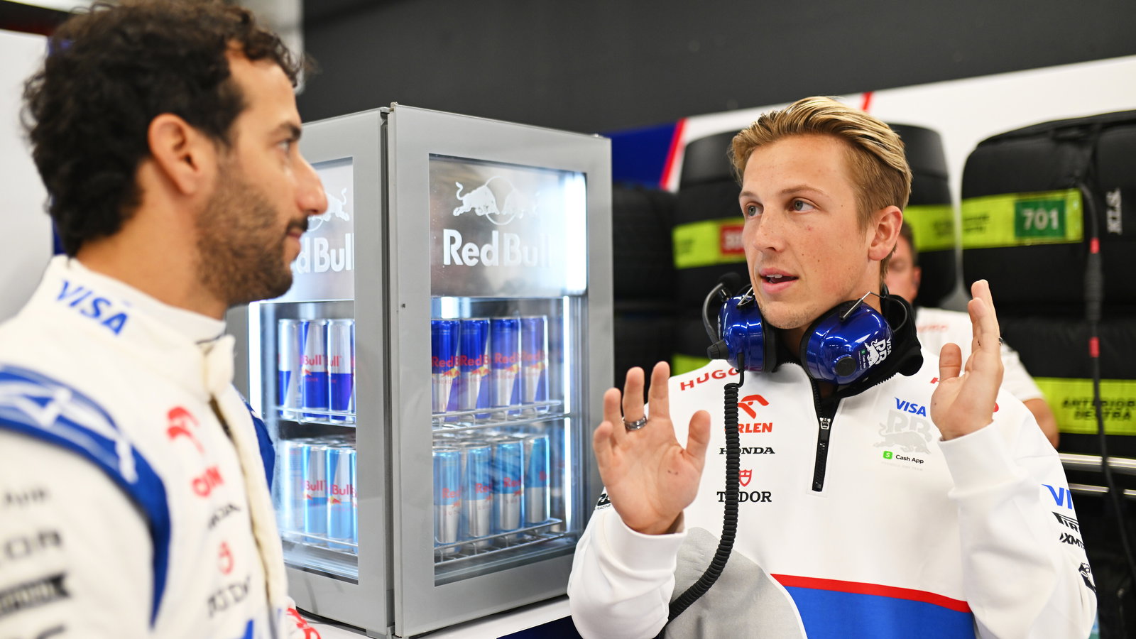 Daniel Ricciardo and Liam Lawson