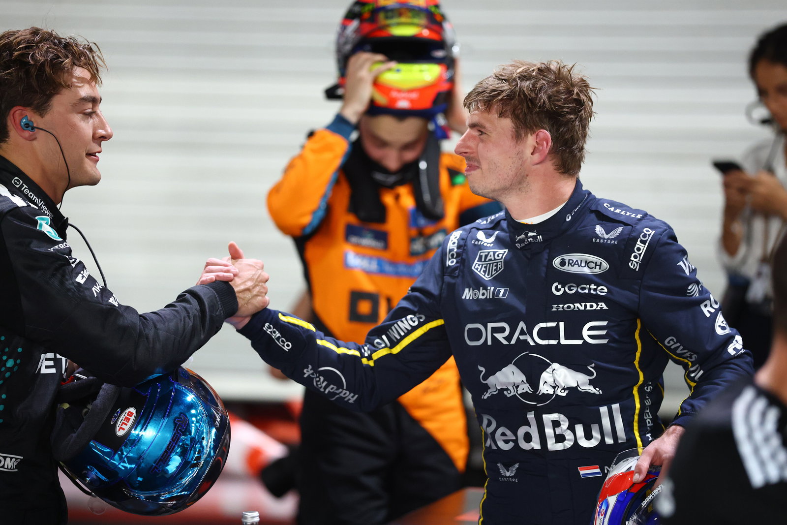 Russell edged Verstappen to pole