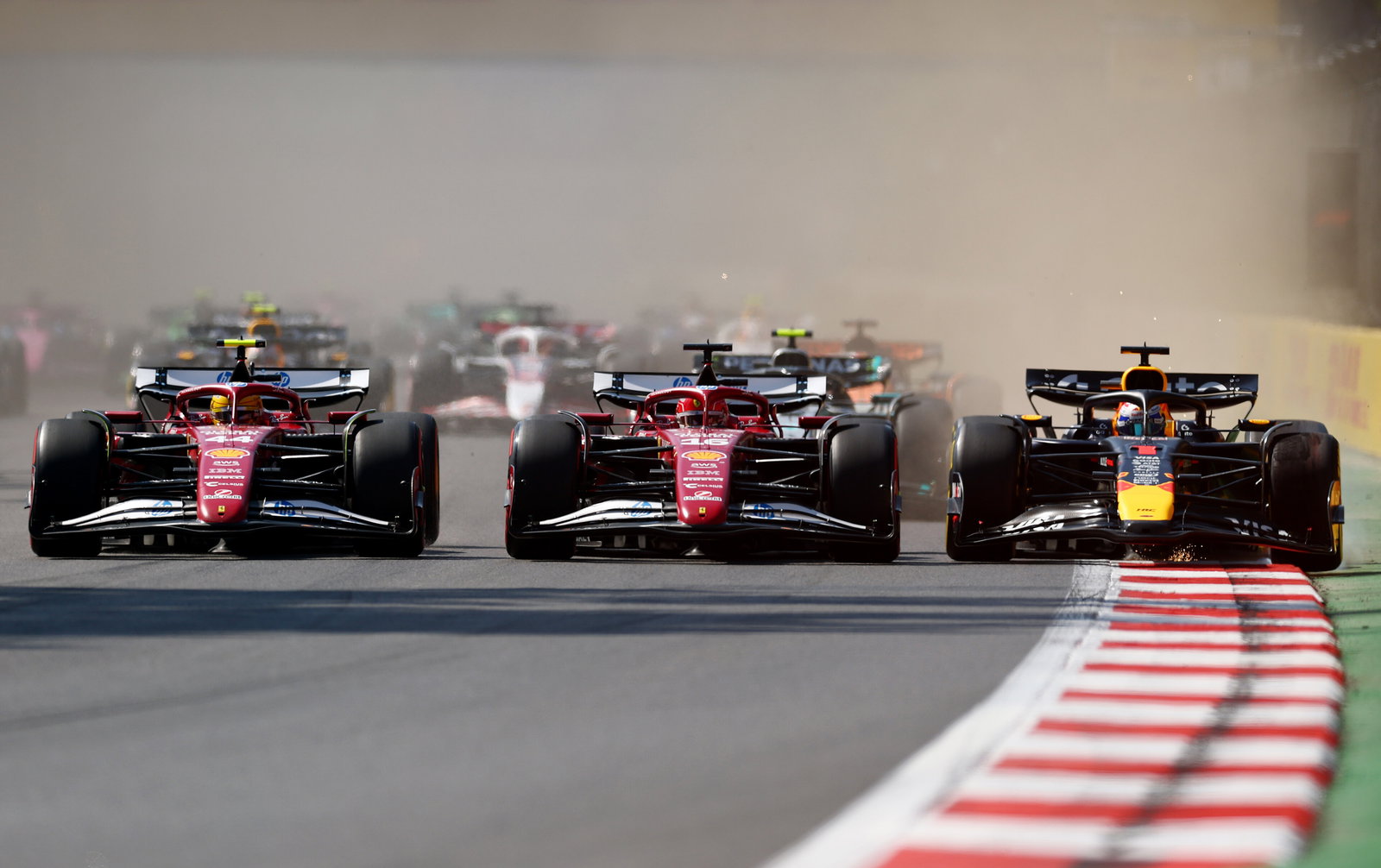The start of the Mexico City GP was a huge talking point
