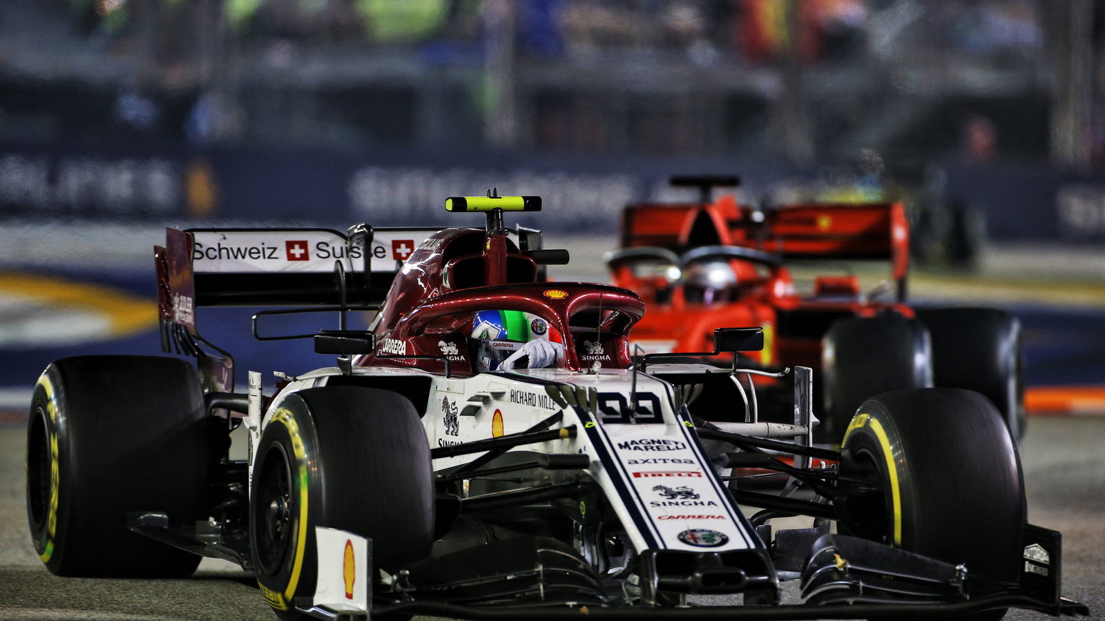 Antonio Giovinazzi leads in Singapore