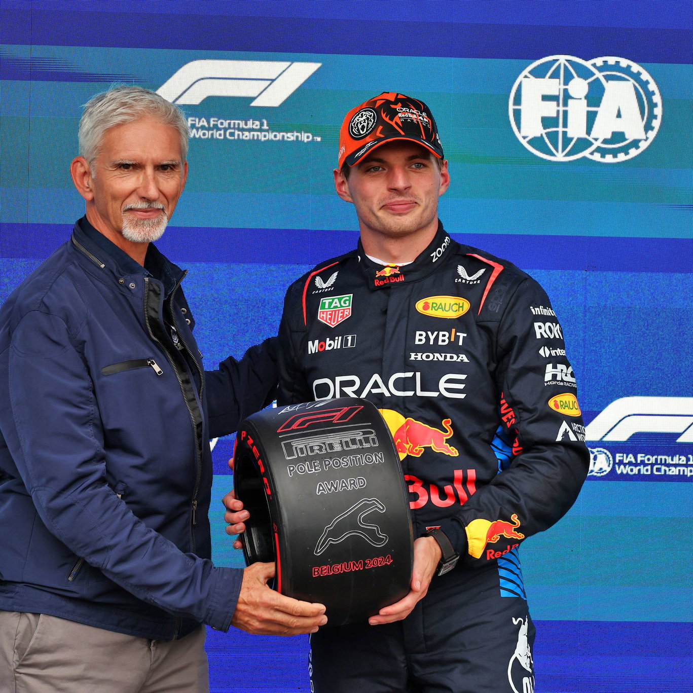 Damon Hill and Max Verstappen