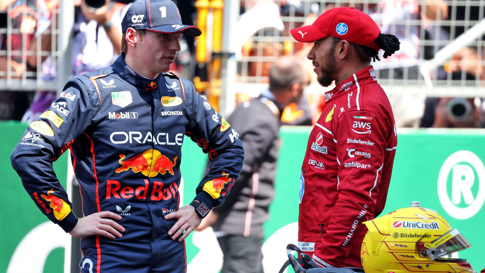 Max Verstappen and Lewis Hamilton 