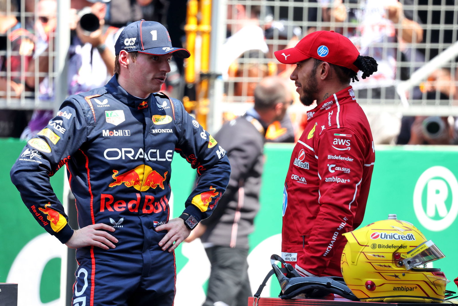 Max Verstappen and Lewis Hamilton 