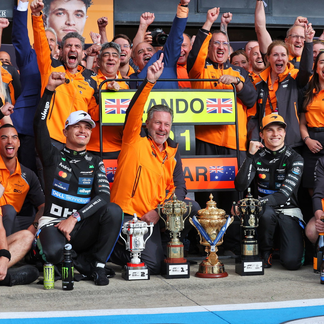 McLaren celebrate at the British Grand Prix