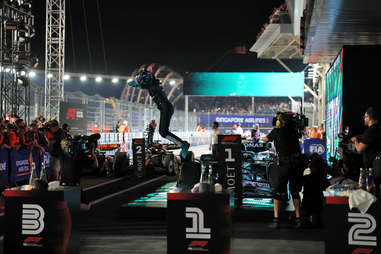 Russell celebrates his second win of 2025