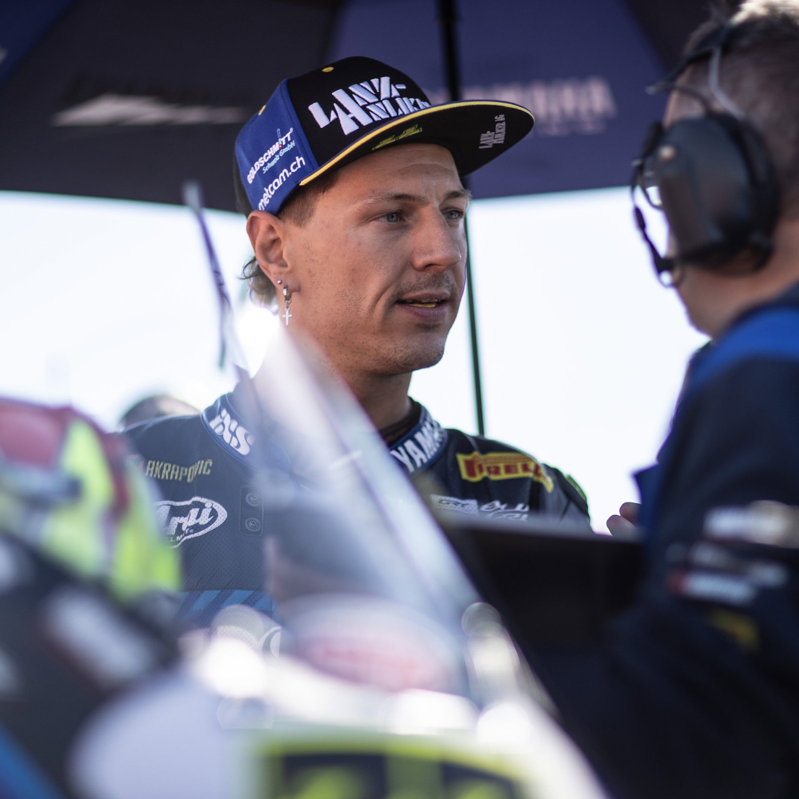 Dominique Aegerter, 2025 Aragon WorldSBK, grid. Credit: Gold and Goose.