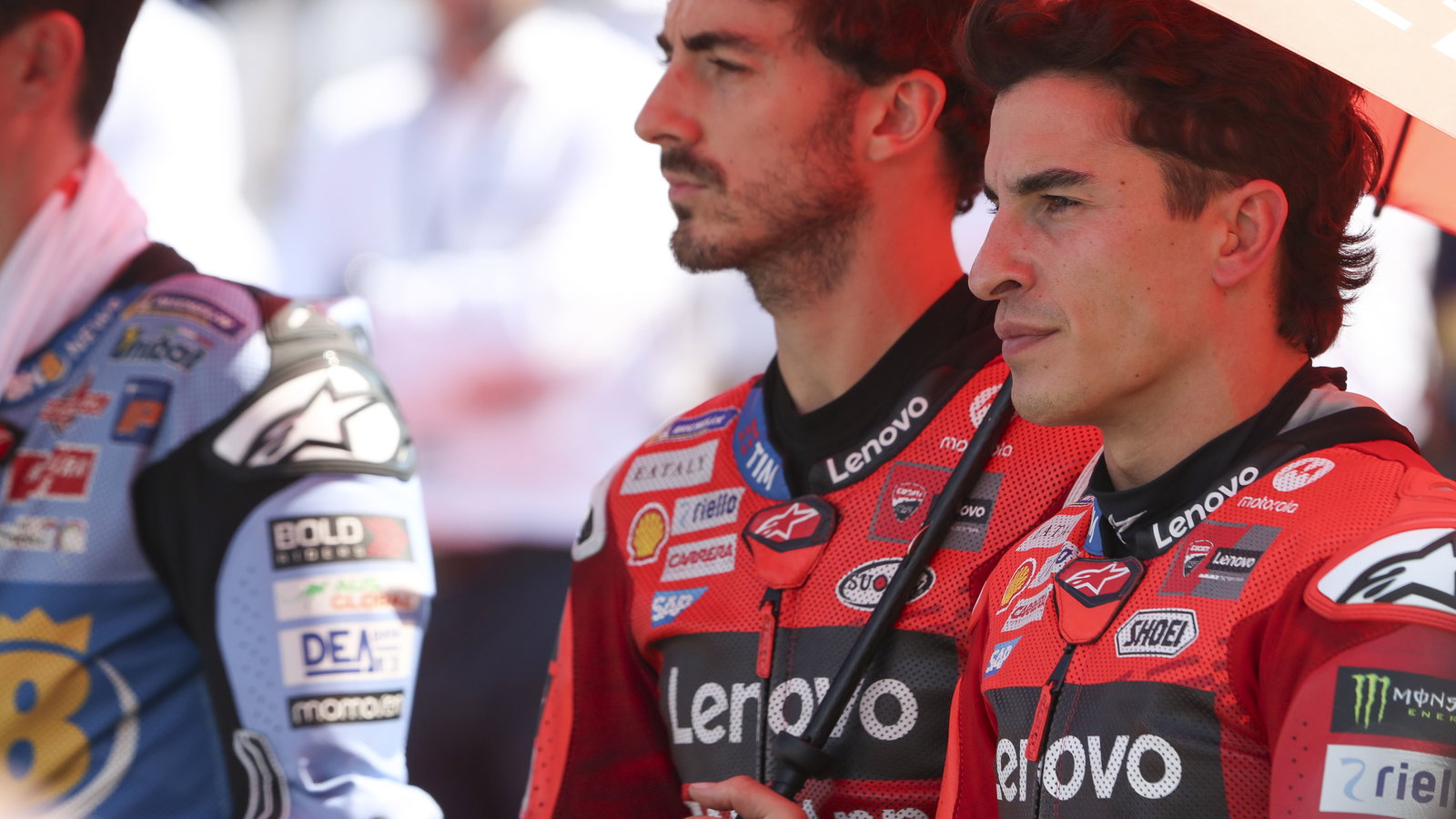 Marc Marquez, Francesco Bagnaia, 2025 MotoGP Indonesian Grand Prix, grid. Credit: Gold and Goose.