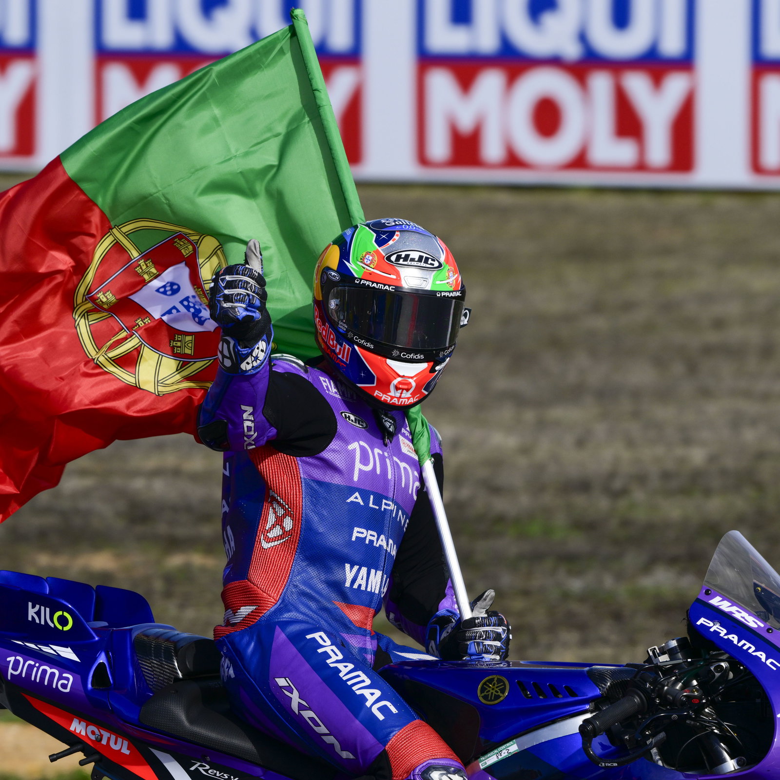 Miguel Oliveira, 2025 MotoGP Portuguese Grand Prix, cooldown lap. Credit: Gold and Goose.