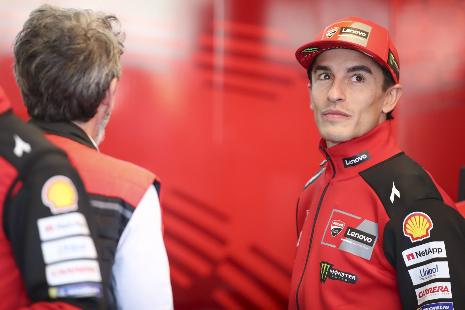 Marc Marquez, 2025 MotoGP Valencia Grand Prix, pit box. Credit: Gold and Goose.