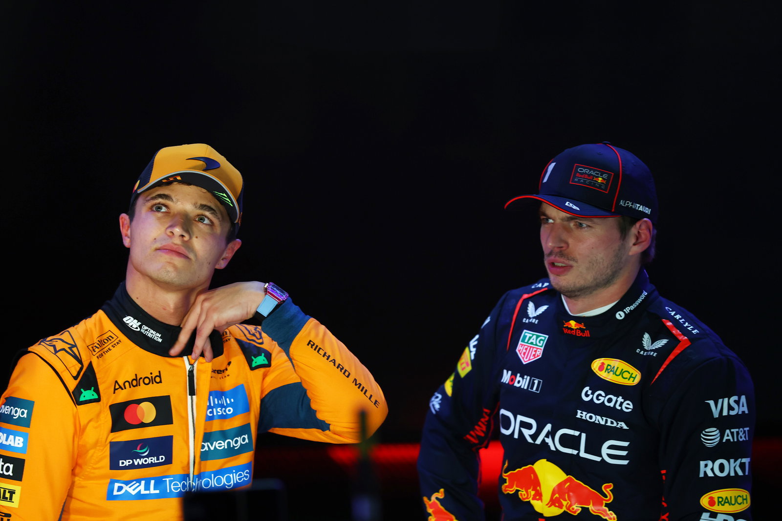 Norris and Verstappen start second and third