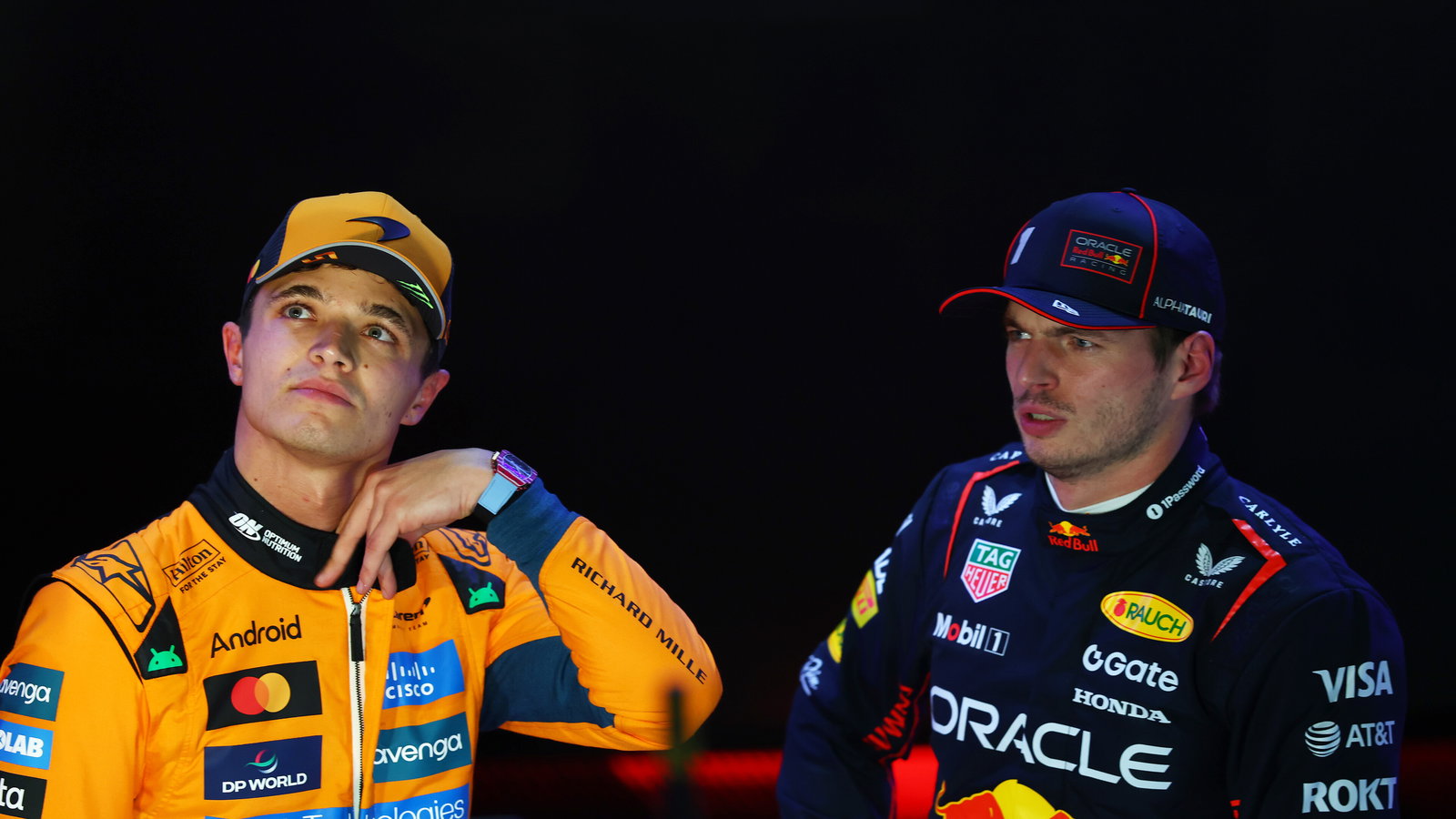 Norris and Verstappen start second and third