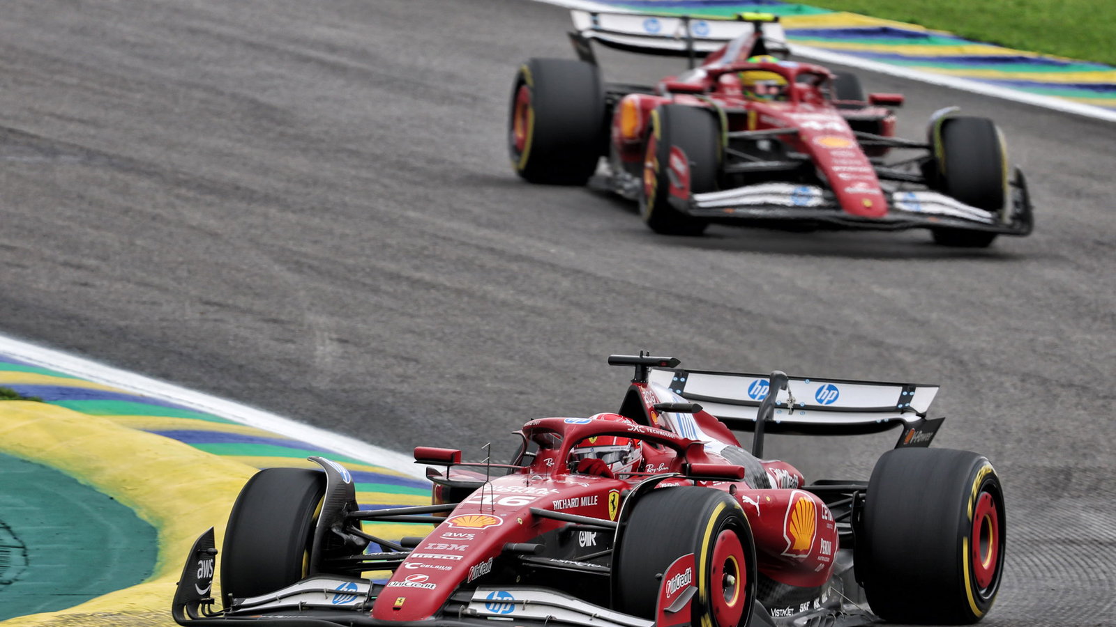 Charles Leclerc and Lewis Hamilton 