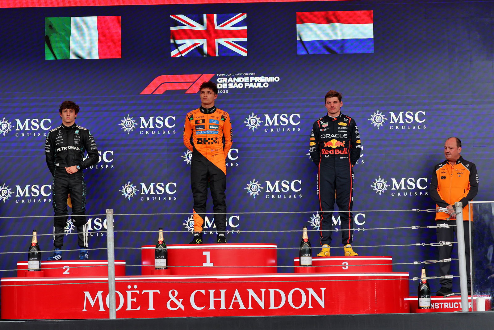 Norris was booed on the podium in Brazil