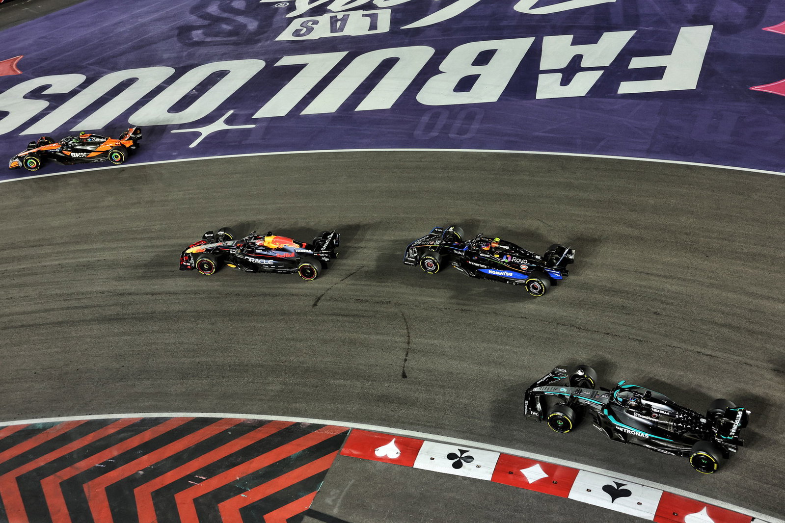Norris ran wide and lost the lead to Verstappen