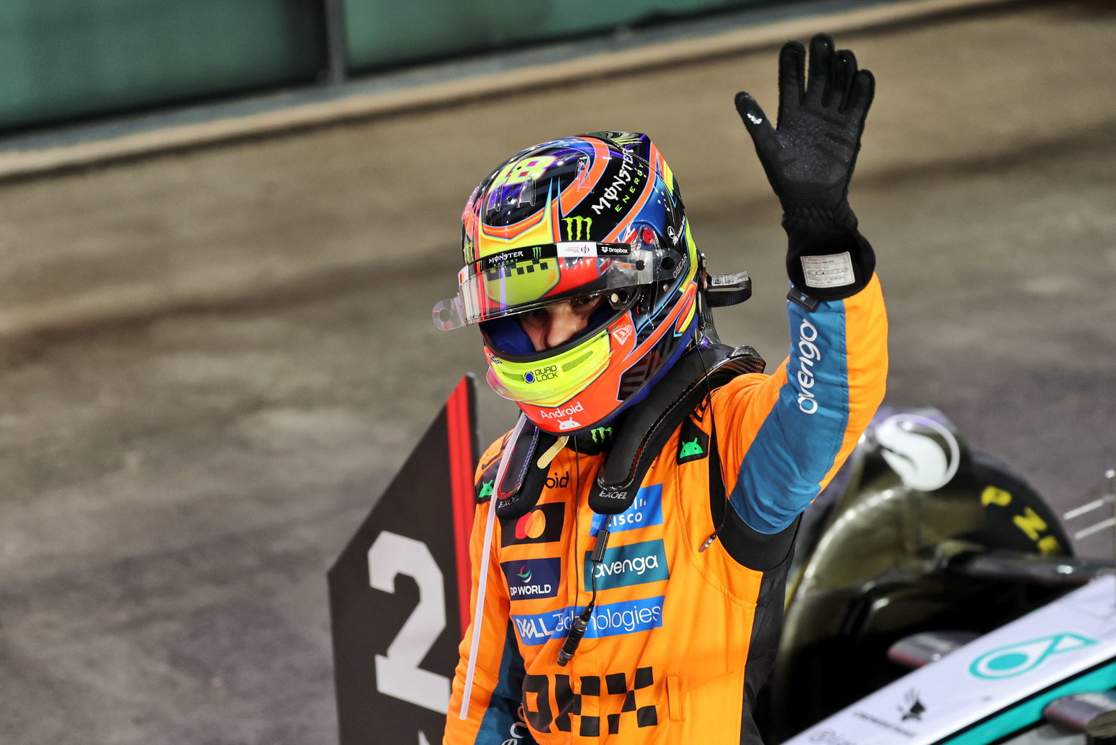 Piastri celebrates his win