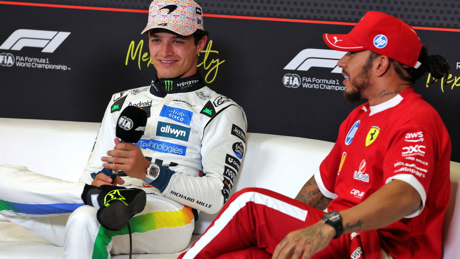Lando Norris and Lewis Hamilton 
