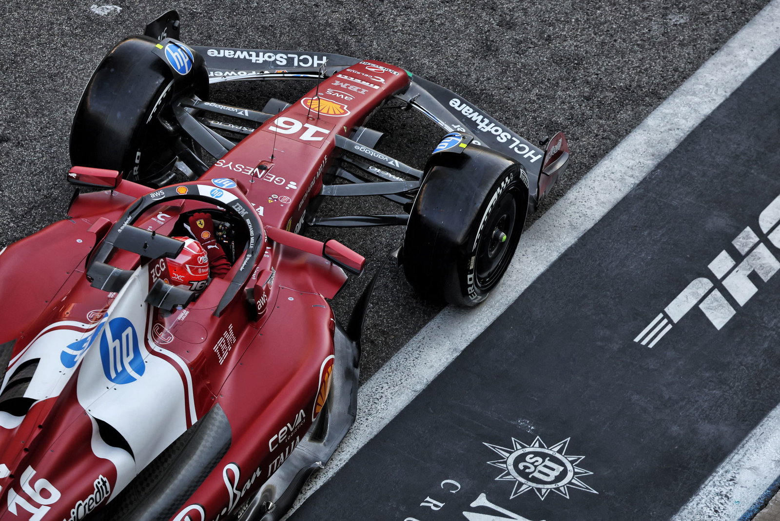 Leclerc drives the SF-25 for the final time in the post-season Abu Dhabi test