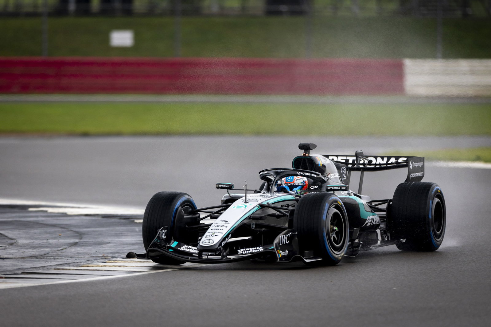 Antonelli also had a run in Mercedes' new F1 car