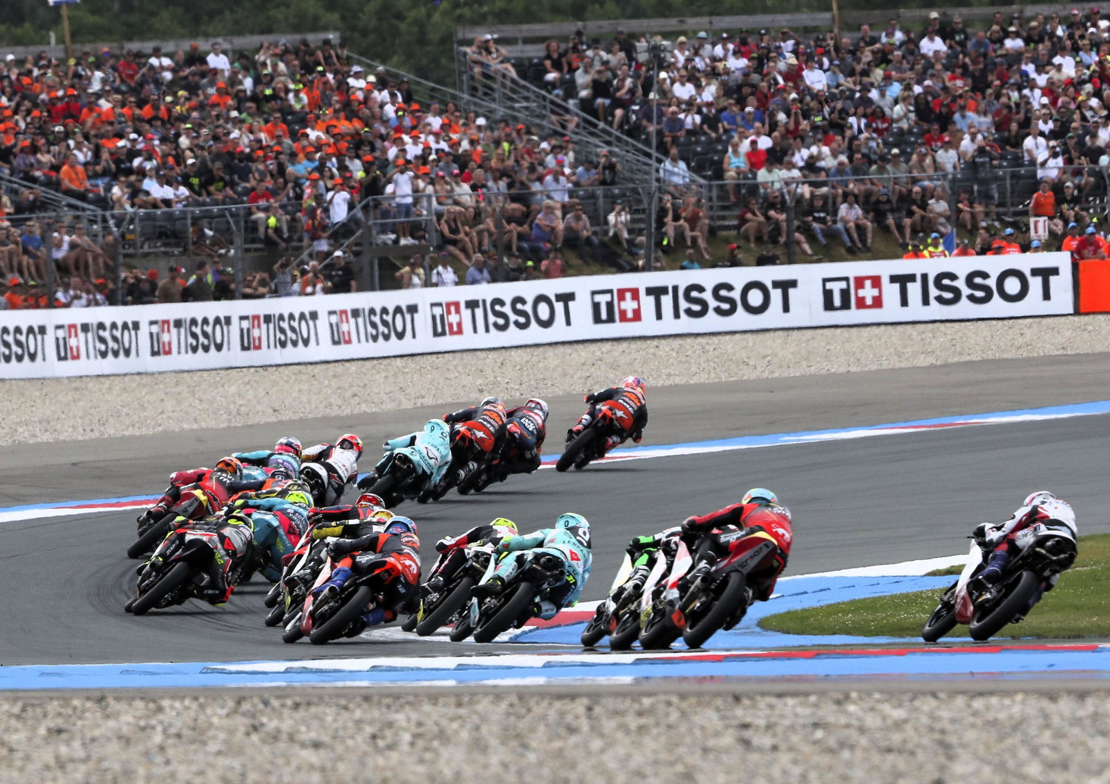 2025 Dutch Moto3 Grand Prix action, Assen.
