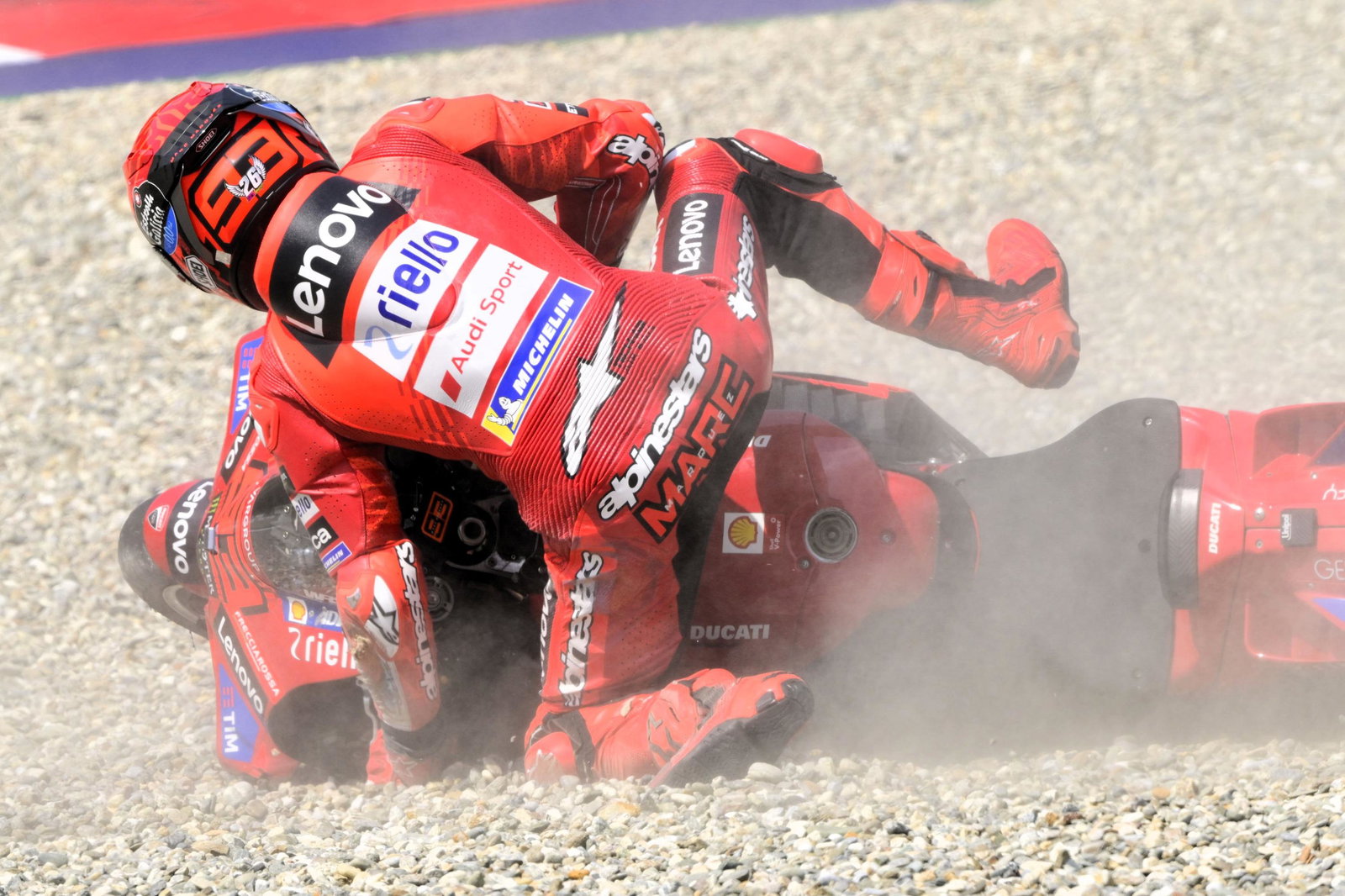 Marc Marquez, crash, 2025 Austrian MotoGP.